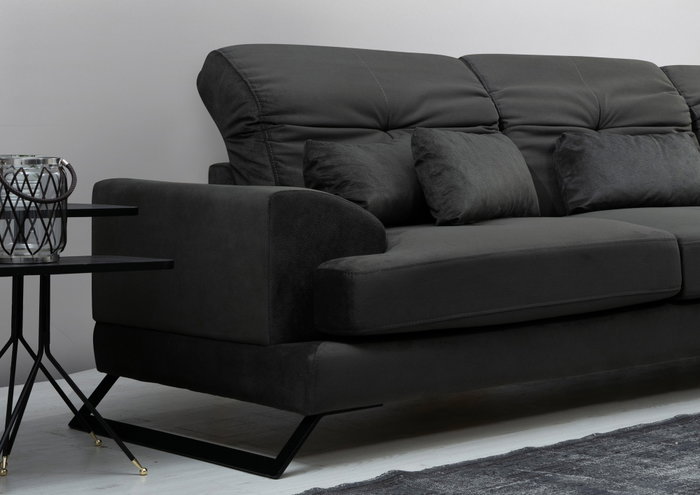 Atelier Del Sofa L3+Chl Sofá Esquinero Derecho, Antracita, 308 cm x 190 cm